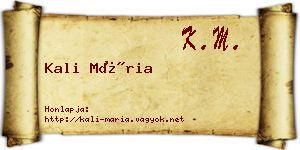 Kali Mária névjegykártya